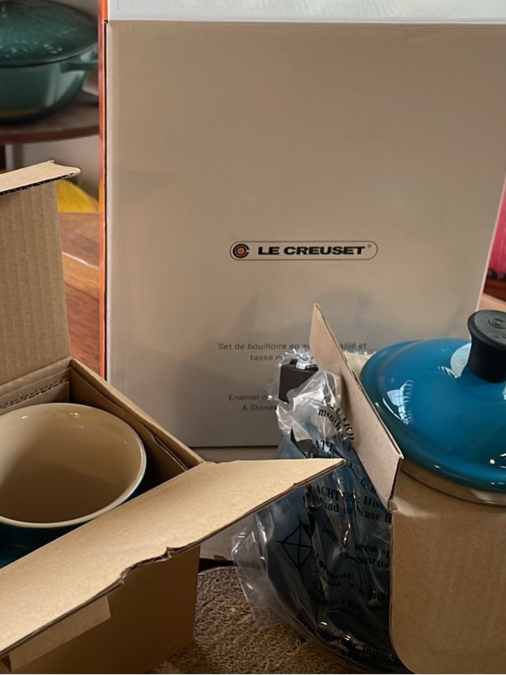 Le Creuset Deep Teal Kettle Set